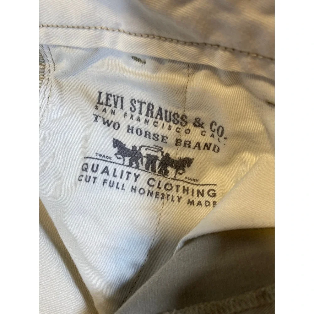 Levi Strauss & Co Mens Khaki Jogger Pants Tan Tapered Elastic Cuff 36‎ X 30